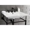 Fauceture KVPB25227W8MB 25-Inch Console Sink with Brass Legs (8-Inch, 3 Hole), White/Matte Black KVPB25227W8MB - alternate 6